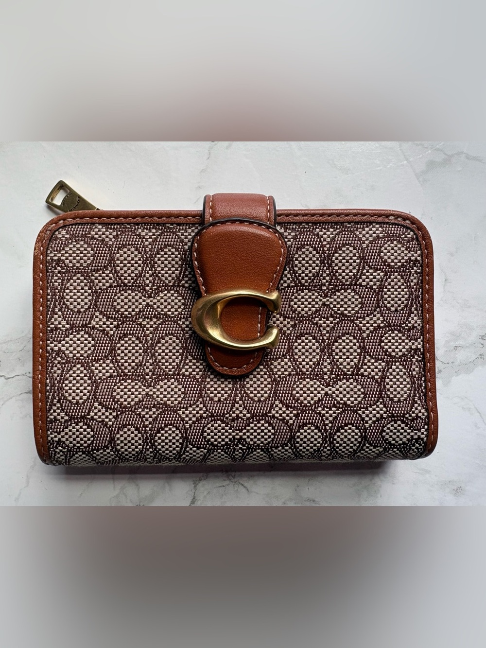 RARE Coach Tabby Wallet Signature Jacquard Medium AUTHENTIC
